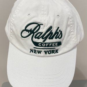 Polo Ralph Lauren Ralph's New York Coffee BaseBall Cap Baseball Hat WHITE NEW